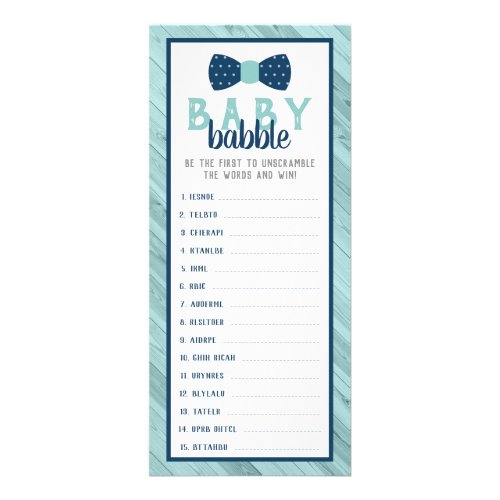 Baby Babble Word Scramble Baby Shower Game Rack Card