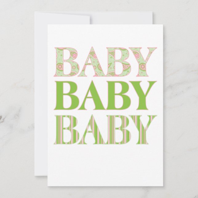 Baby, Baby, Baby Invitation (Front)