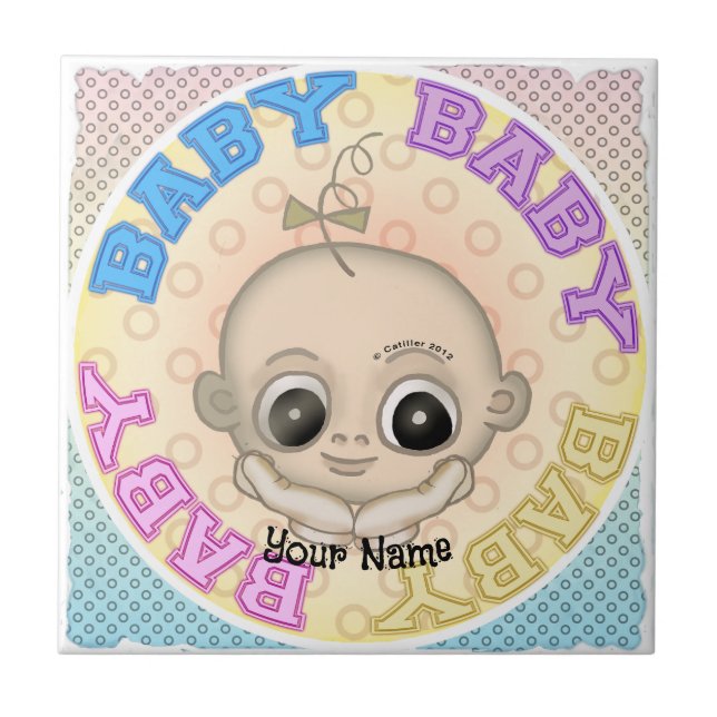 Baby Baby Face Ceramic Tile (Front)