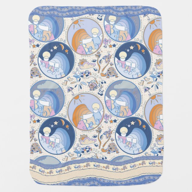 Baby, Baby, Snuggle Up Stroller Blanket (Front)