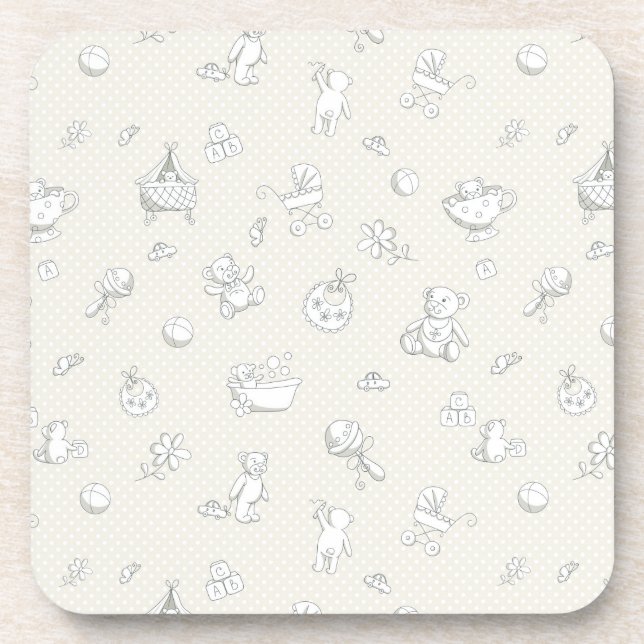 Baby background beverage coaster (Front)