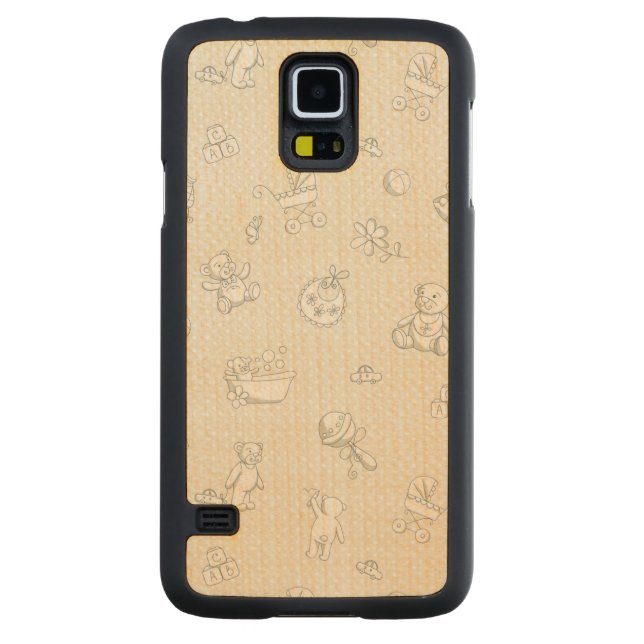 Baby background carved maple galaxy s5 slim case (Back)