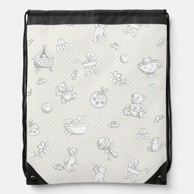 Baby background drawstring bag (Front)