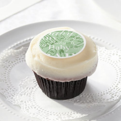 Baby Background _ Green Edible Frosting Rounds