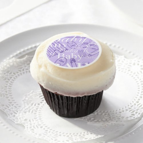 Baby Background _ Purple  Edible Frosting Rounds