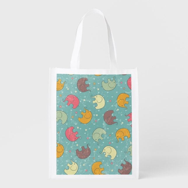 baby background reusable grocery bag (Front)