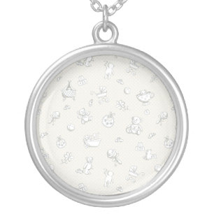 Baby background silver plated necklace