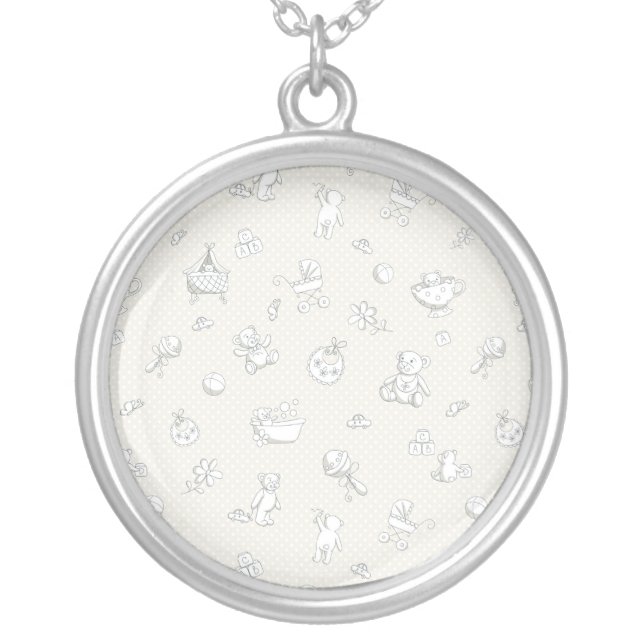 Baby background silver plated necklace (Front)