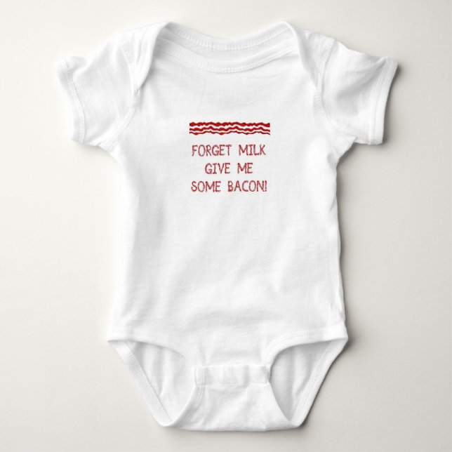 Baby Bacon Onsie Baby Bodysuit (Front)