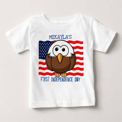 Baby Bald Eagle First Independence Day Baby T_Shirt