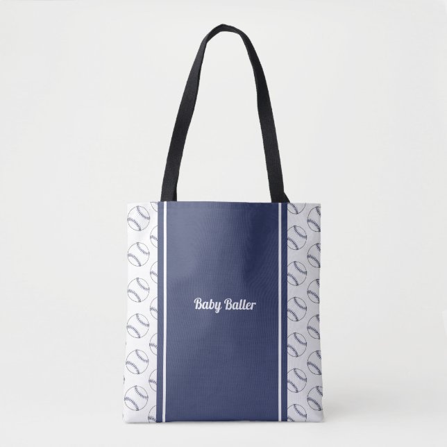 Baby Baller Baby blue Tote bag. (Front)