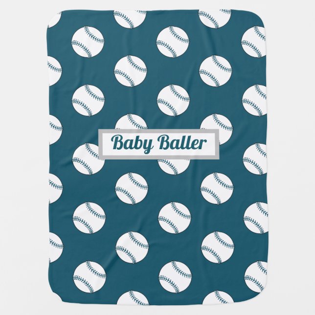 Baby Baller Bib Baby Blanket (Front)