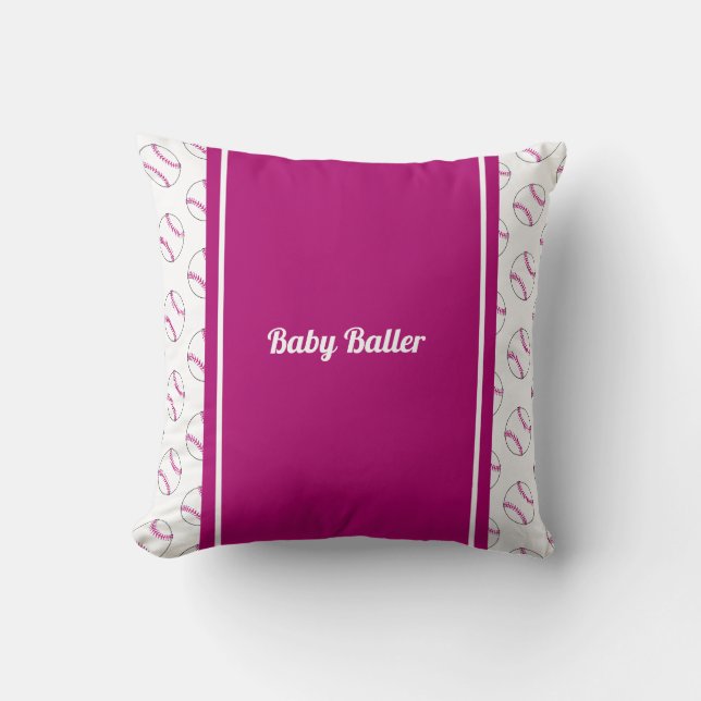 Baby Baller Blanket Throw Pillow (Front)
