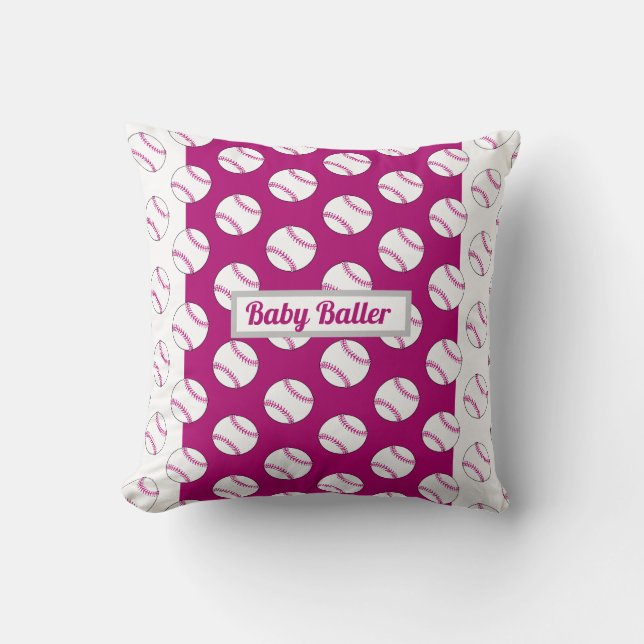 Baby Baller Blanket Throw Pillow (Front)