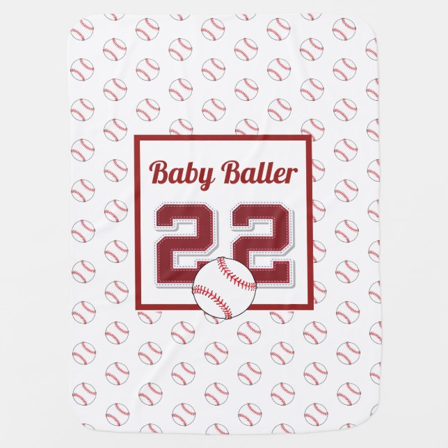 Baby baller red and white blanket (Front)