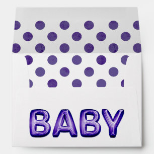 Baby Balloon Royal Violet Purple Baby Shower Envelope