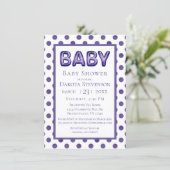 Baby Balloon | Royal Violet Purple Baby Shower Invitation (Standing Front)