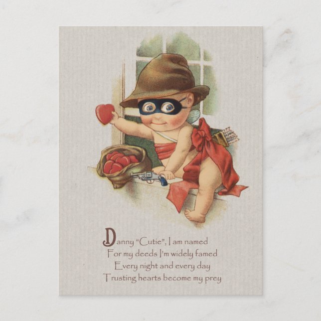Baby bandit stealing hearts CC0862 Danny Cutie Postcard (Front)