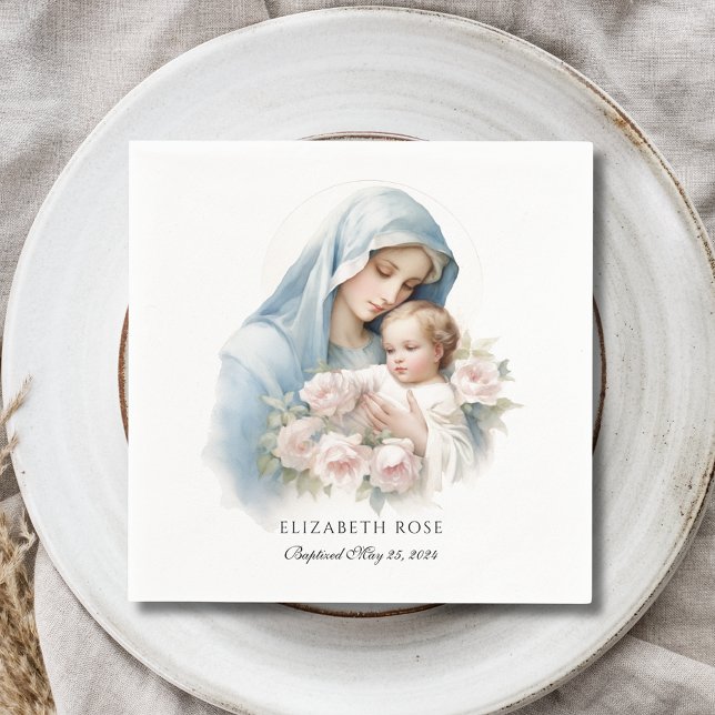 Baby Baptism Christening Mary and Jesus Napkins (Creator Uploaded)