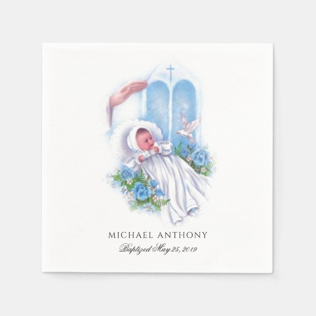 Baby Baptism Christening Religious Traditional Napkins (Front)