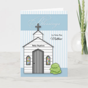 Baby Baptism in Blue for Boys with Chapel Card