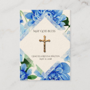 Baby Baptismal Remembrance  Gold Cross Holy Card