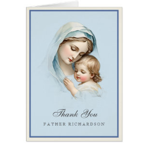Baby Baptismal Thank You for Priest Cards