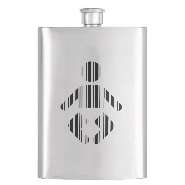 BABY BAR CODE Toddler Barcode Pattern Design Flask (Front)