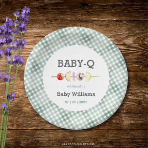 Baby Barbecue Couple Baby Shower Paper Plates