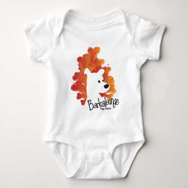 Baby Barkalounge Bones Logo Baby Bodysuit (Front)
