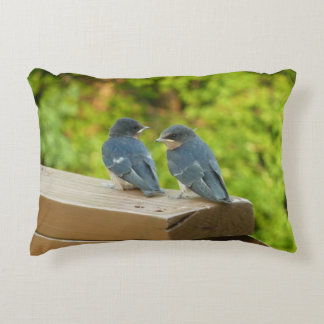Baby Barn Swallows Nature Bird Photography Decorative Pillow