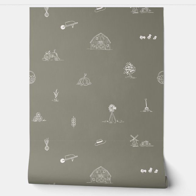 Baby Barnyard Minimalist Wallpaper (Unrolling)