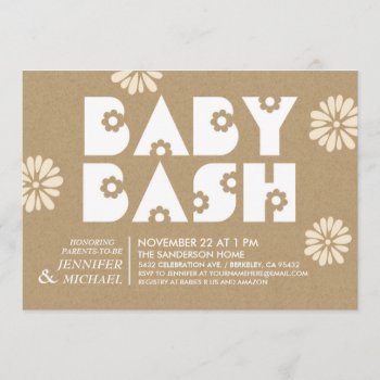 Baby Bash | Baby Shower Invitations Kraft Paper V1 by Anything_Goes at Zazzle