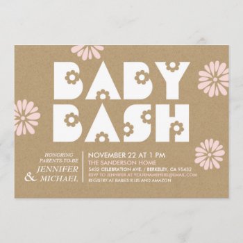 Baby Bash | Baby Shower Invitations Kraft Paper V2 by Anything_Goes at Zazzle