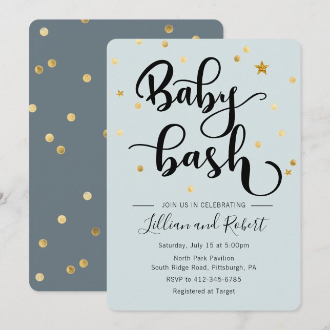 Baby Bash Couples Baby Shower invitation (Front/Back)