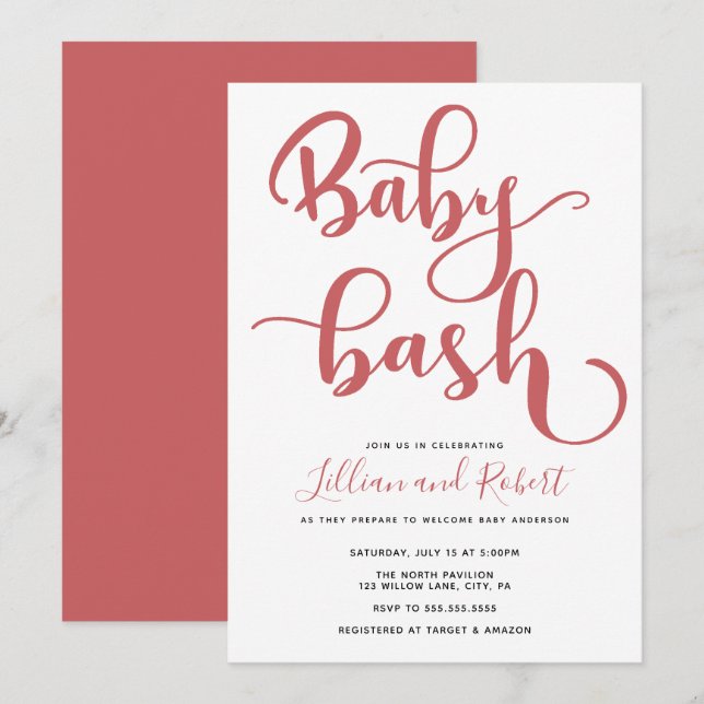 Baby Bash Couples Baby Shower Invitation (Front/Back)