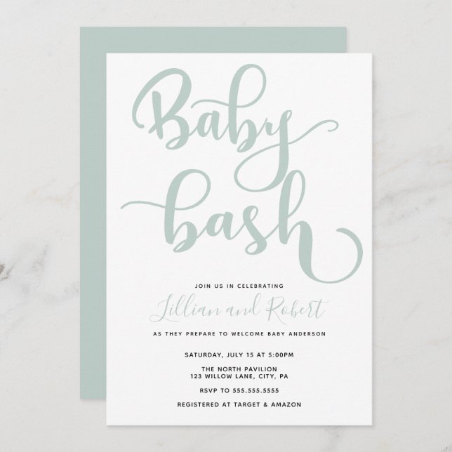Baby Bash Couples Baby Shower Invitation (Front/Back)