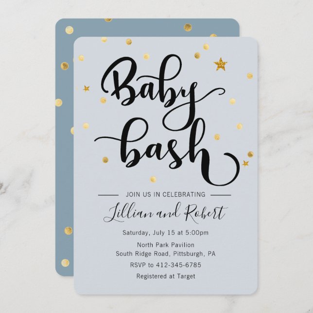 Baby Bash Couples Baby Shower invitation (Front/Back)