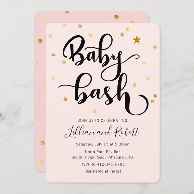 Baby Bash Couples Baby Shower invitation (Front/Back)