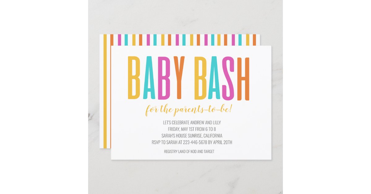 Baby Bash Invitation Zazzle