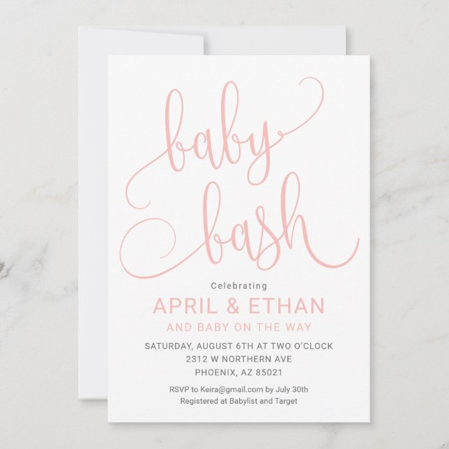 Baby Bash Invitation, Couples Shower Invitation (Front)