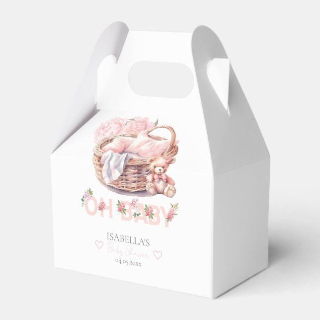 Baby Basket Baby Shower Favor Boxes (Front Side)