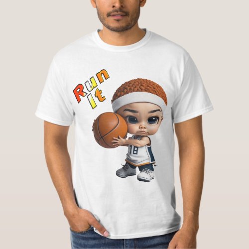 Baby Basketball Player RUN IT T_Shirt