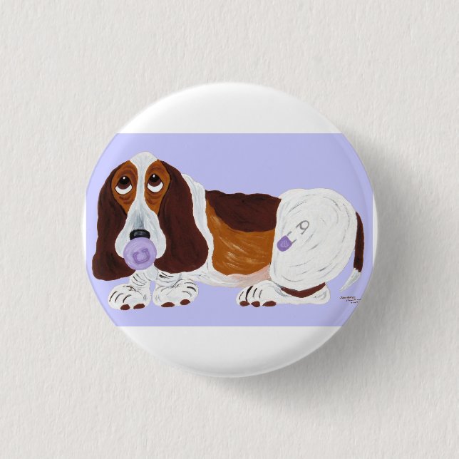 Baby Basset Hound  Button (Front)