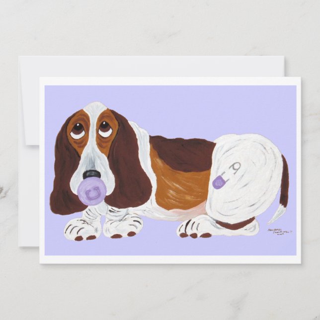 Baby Basset Hound  Invitation (Front)