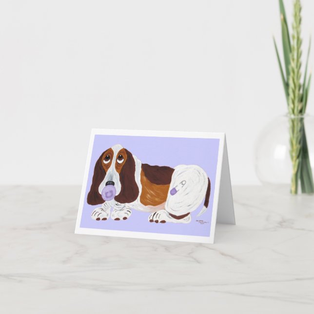 Baby Basset Hound  Invitation (Front)