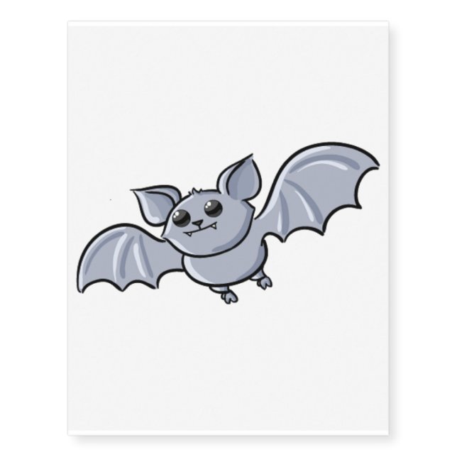 Baby Bat Flying High Temporary Tattoos (Front)