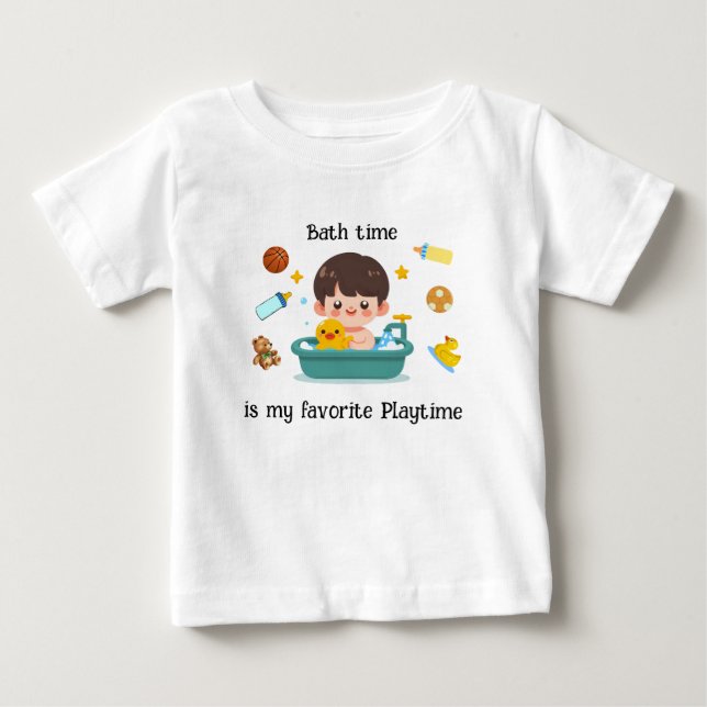 Baby Bath Time w/Toys Baby T-Shirt (Front)