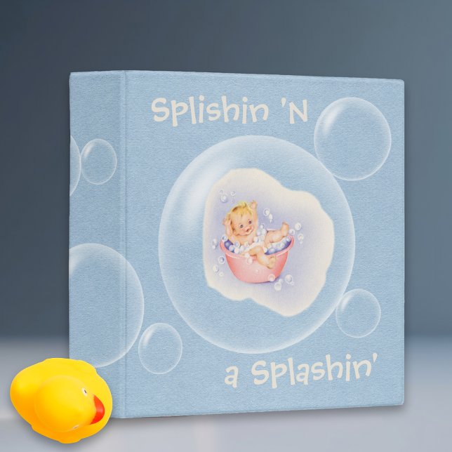 Baby Bath Vintage•Blue•Scrapbook Album Binder (Creator Uploaded)