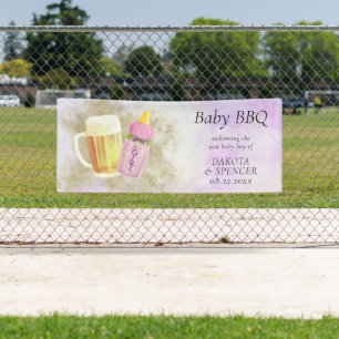 Baby BBQ and Beer Summer Outdoor Shower Theme Banner